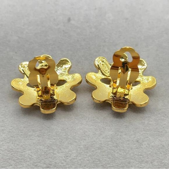 CHANEL Coco Mark CC Flower Motif GP 94P Earrings W/Box - Picture 9 of 11